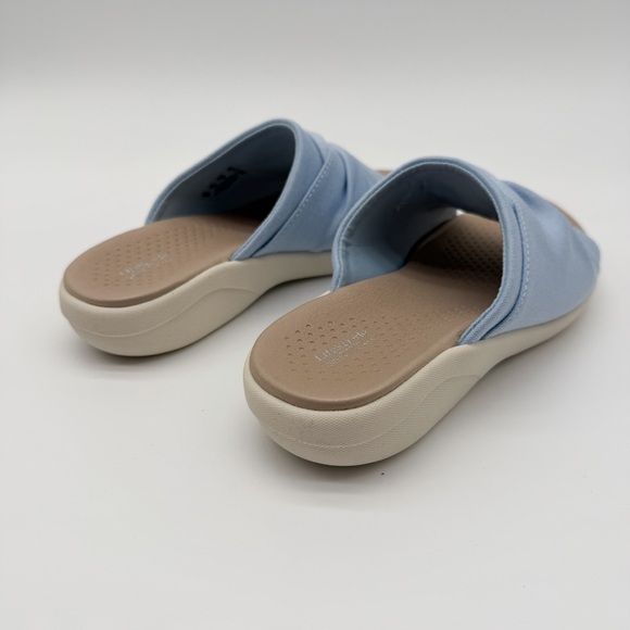 LifeStride BZees Cherish Washable Peep Toe Comfort Slide Sandals Blue 6 NEW - Picture 6 of 14
